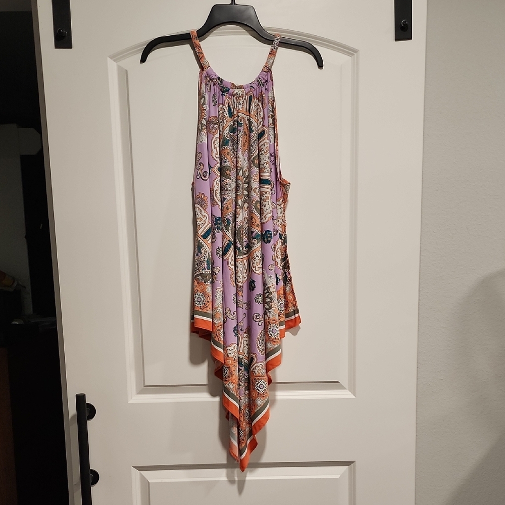 Cato Paisley Halter Top with Vibrant Trim